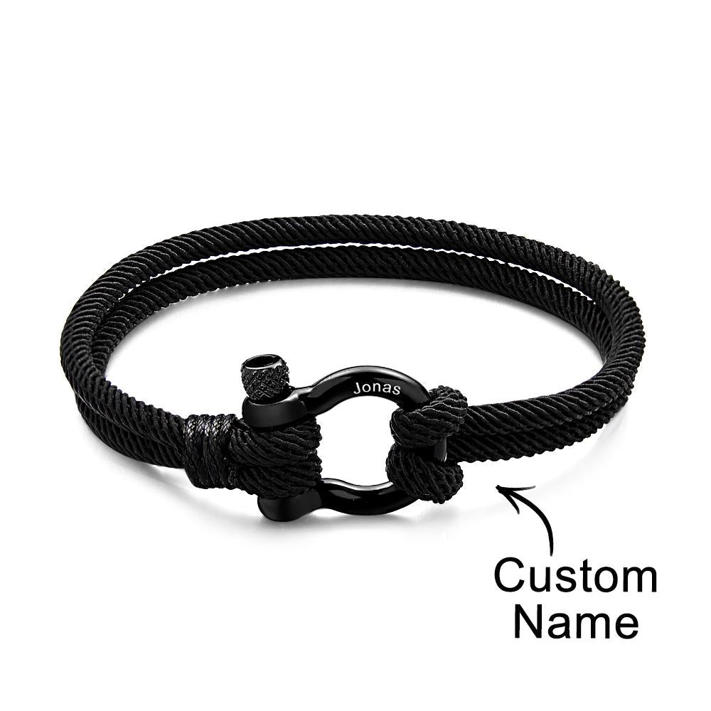 Engravable Bracelet Personalized Classic Rope Bracelet For Men