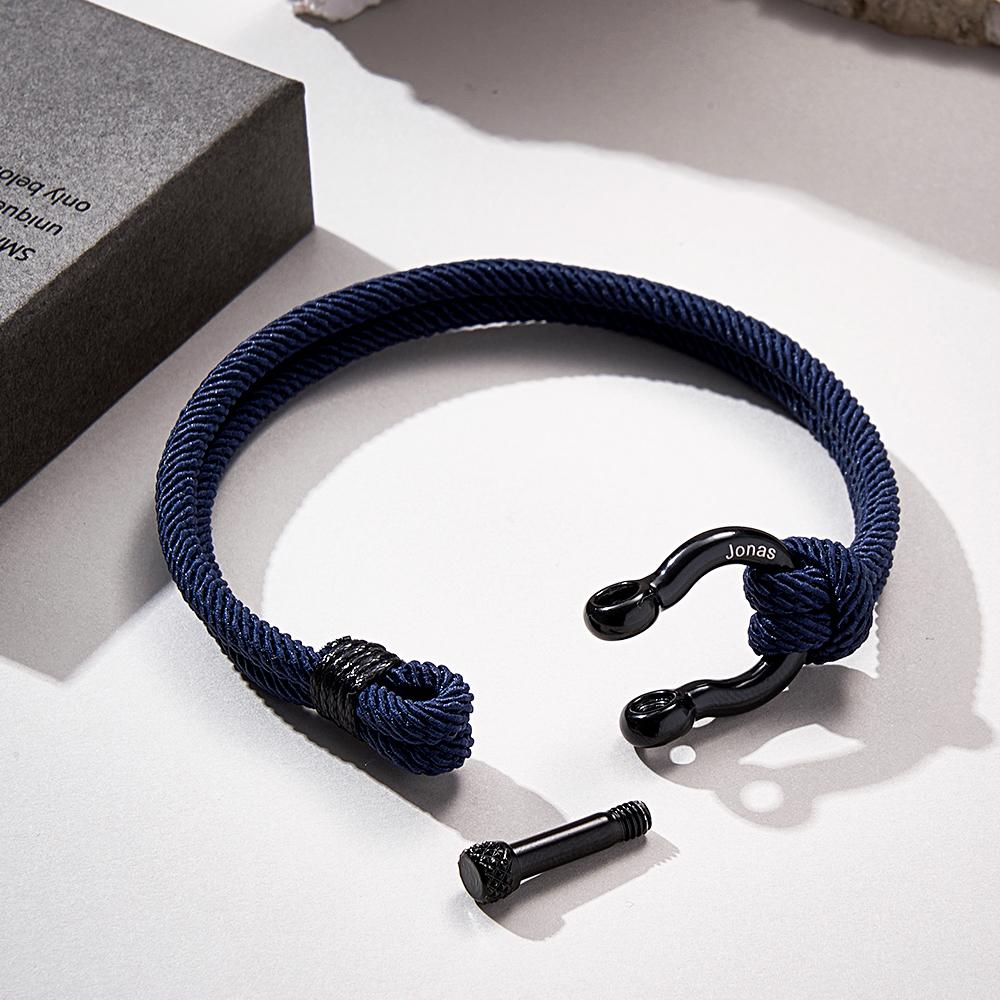 Engravable Bracelet Personalized Classic Rope Bracelet For Men