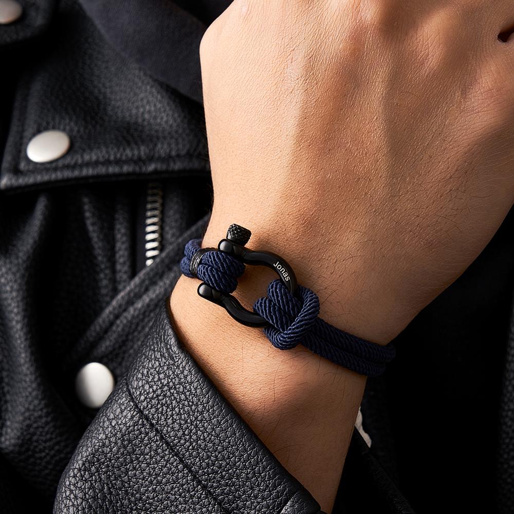 Engravable Bracelet Personalized Classic Rope Bracelet For Men