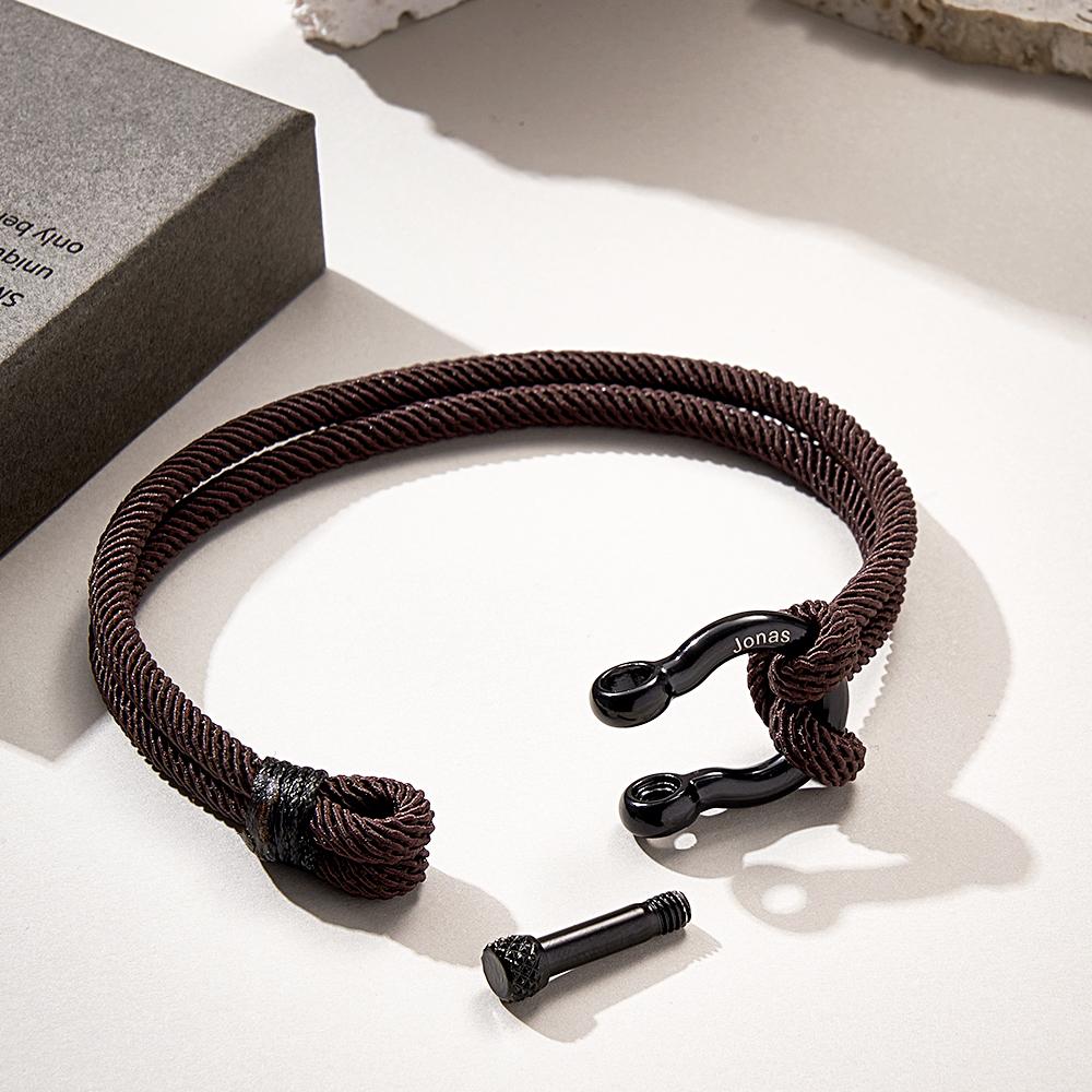Engravable Bracelet Personalized Classic Rope Bracelet For Men