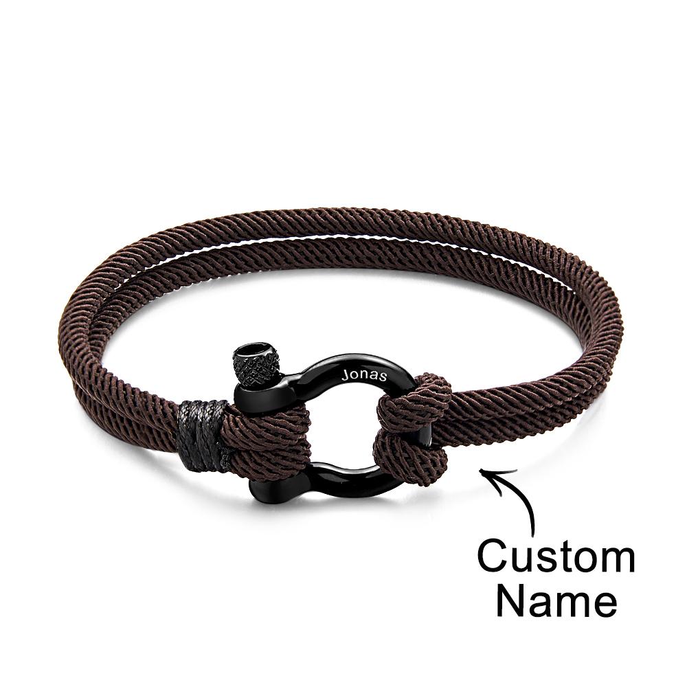 Engravable Bracelet Personalized Classic Rope Bracelet For Men