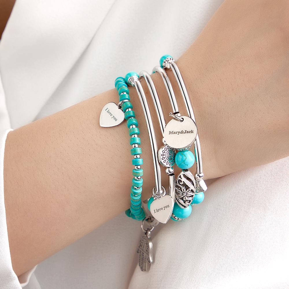Custom Name Bracelet Bohemia Style Mash Up Gift for Her