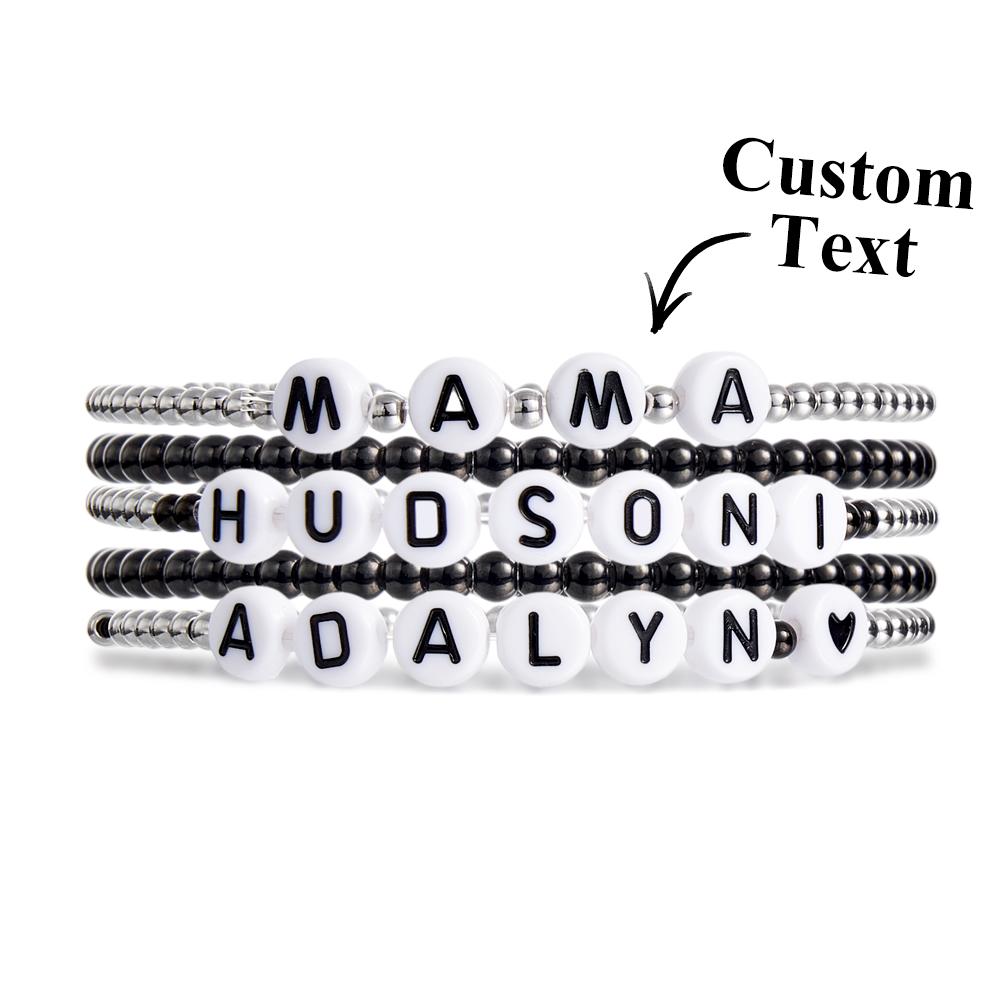 Custom Name Bracelet Stack Beads Fashion Gift