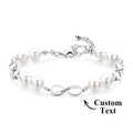 Custom Engraved Bracelet Infinity Love Pearl Romantic Gift
