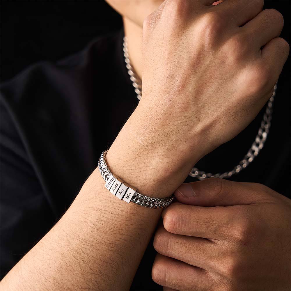 Custom Kids Name Bracelet Personalized Gifts for Dad
