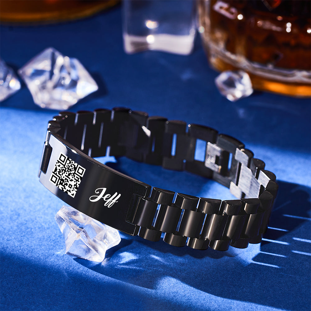 Personalized Code Bracelet For Men Bracelet Engraved Masculine Stainless Steel Bracelet Gift For Him