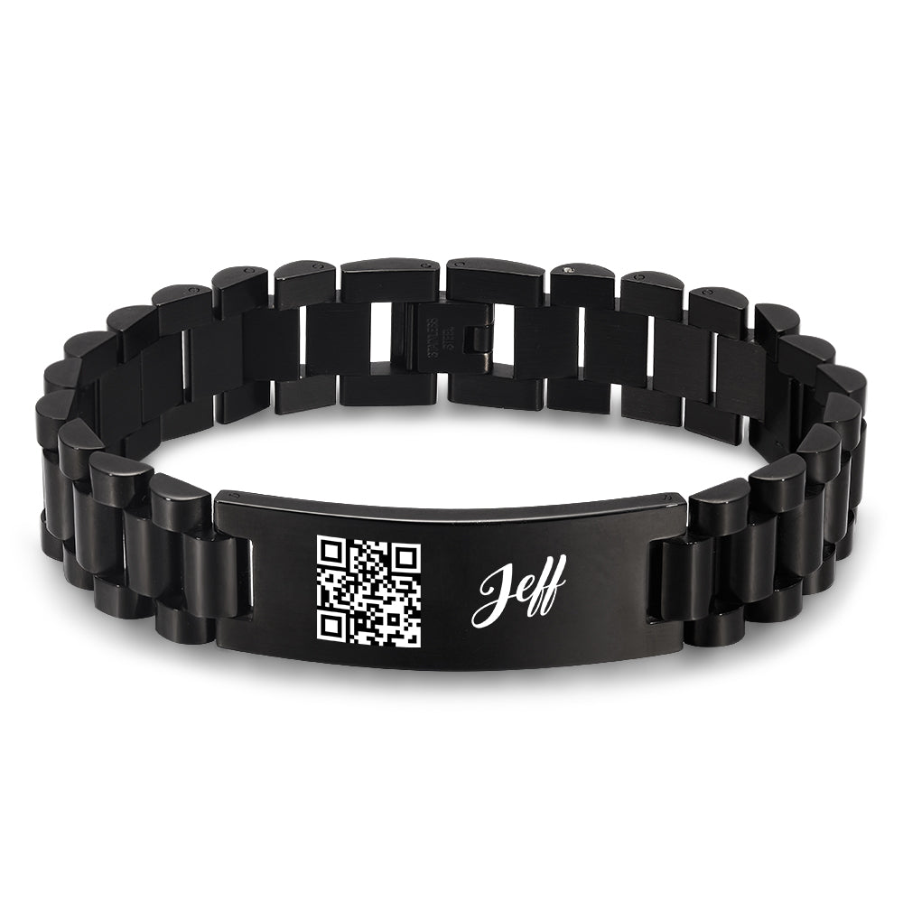 Personalized Code Bracelet For Men Bracelet Engraved Masculine Stainless Steel Bracelet Gift For Him