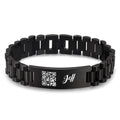 Personalized Code Bracelet For Men Bracelet Engraved Masculine Stainless Steel Bracelet Gift For Him