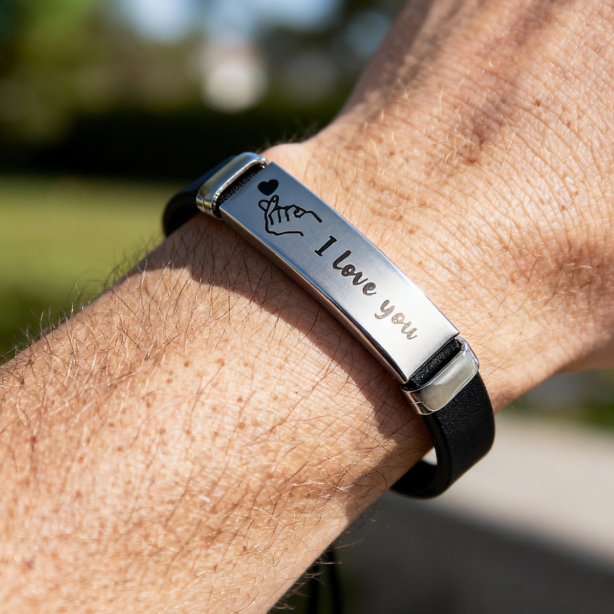 Custom Engraved Man Bracelet Personalized Light-up Silicone Bracelet Couple Bracelet for Boyfriend