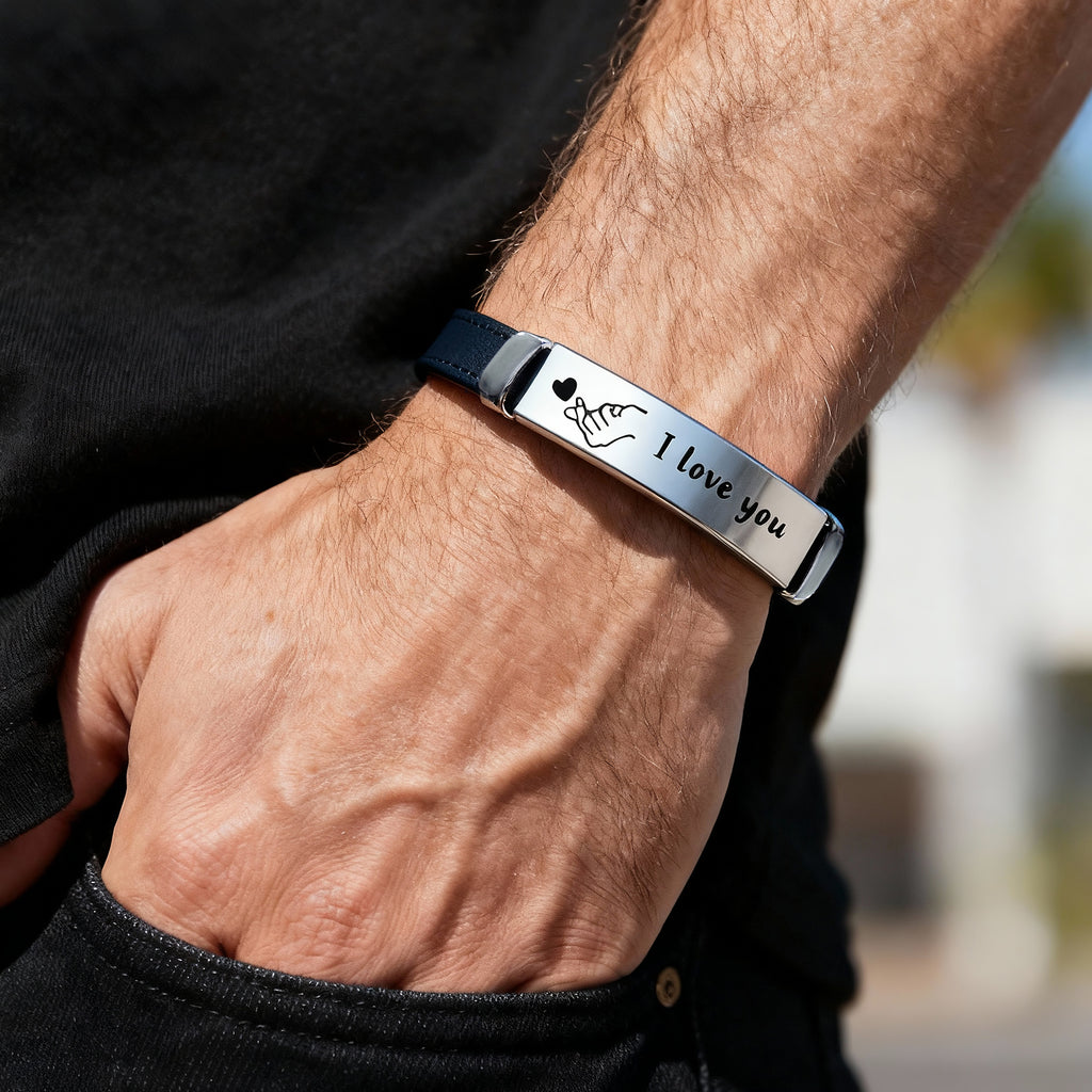 Custom Engraved Man Bracelet Personalized Light-up Silicone Bracelet Couple Bracelet for Boyfriend