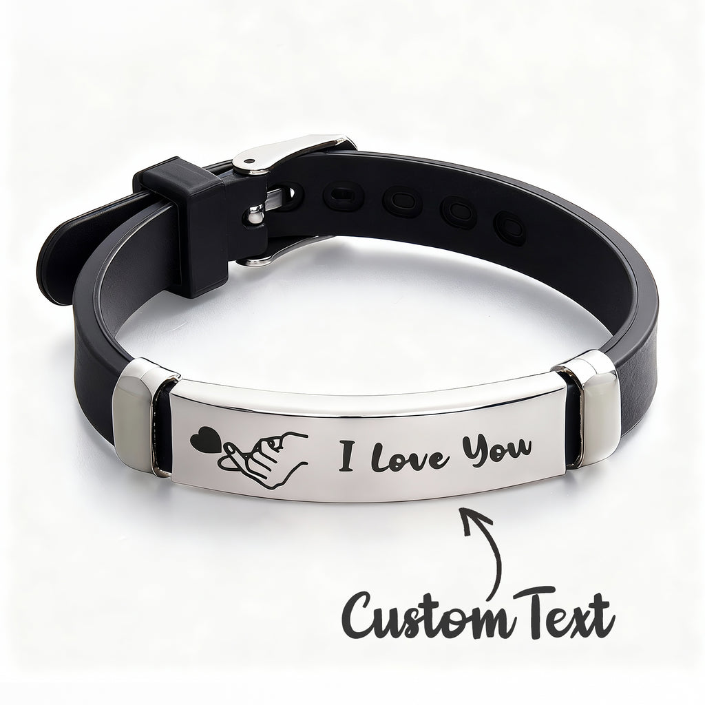 Custom Engraved Man Bracelet Personalized Light-up Silicone Bracelet Couple Bracelet for Boyfriend
