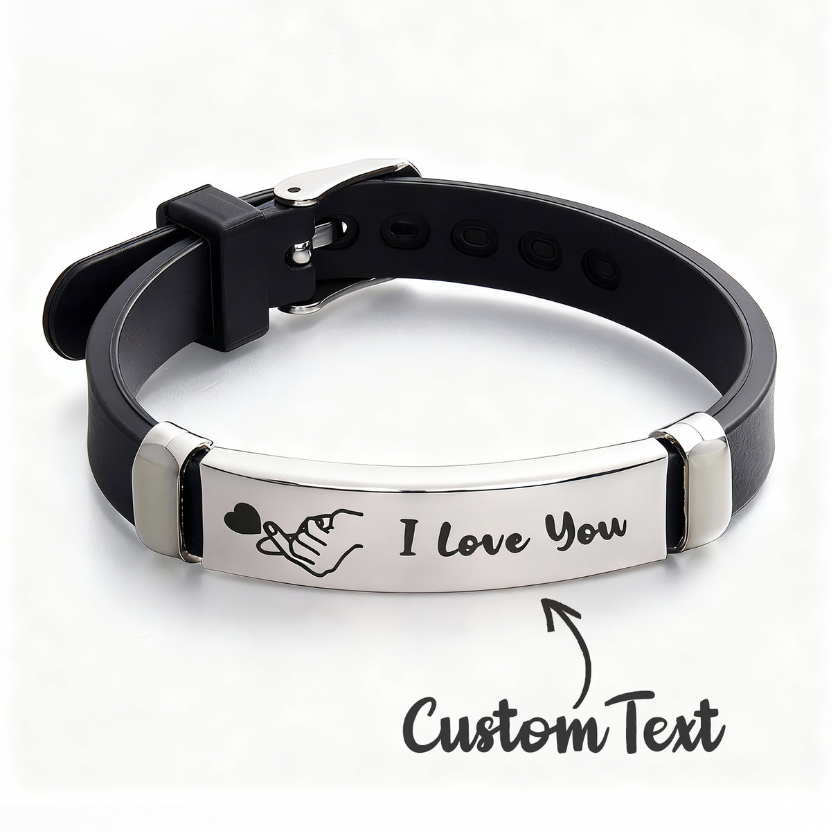 Custom Engraved Man Bracelet Personalized Light-up Silicone Bracelet Couple Bracelet for Boyfriend