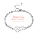 Custom Two Initial Interlocking Bracelet Customized Jewelry Bracelet Christmas Gift