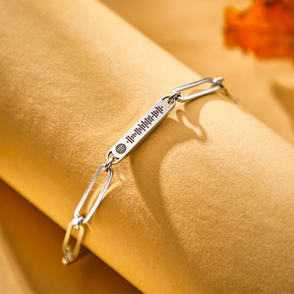 Soufeel Custom Scannable Spotify Code Plaque Bracelet Music Song Bracelet Gift