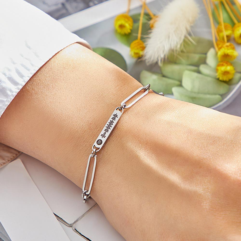 Soufeel Custom Scannable Spotify Code Plaque Bracelet Music Song Bracelet Gift