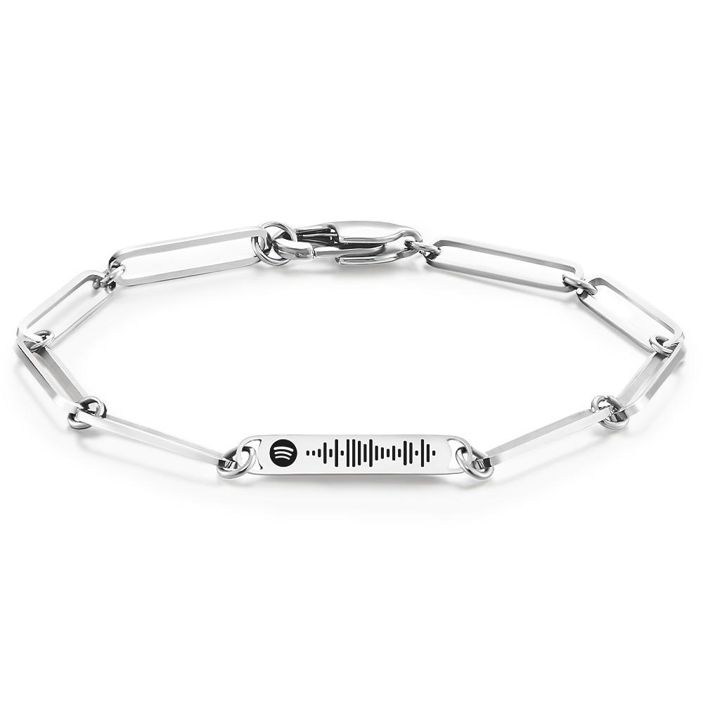 Soufeel Custom Scannable Spotify Code Plaque Bracelet Music Song Bracelet Gift