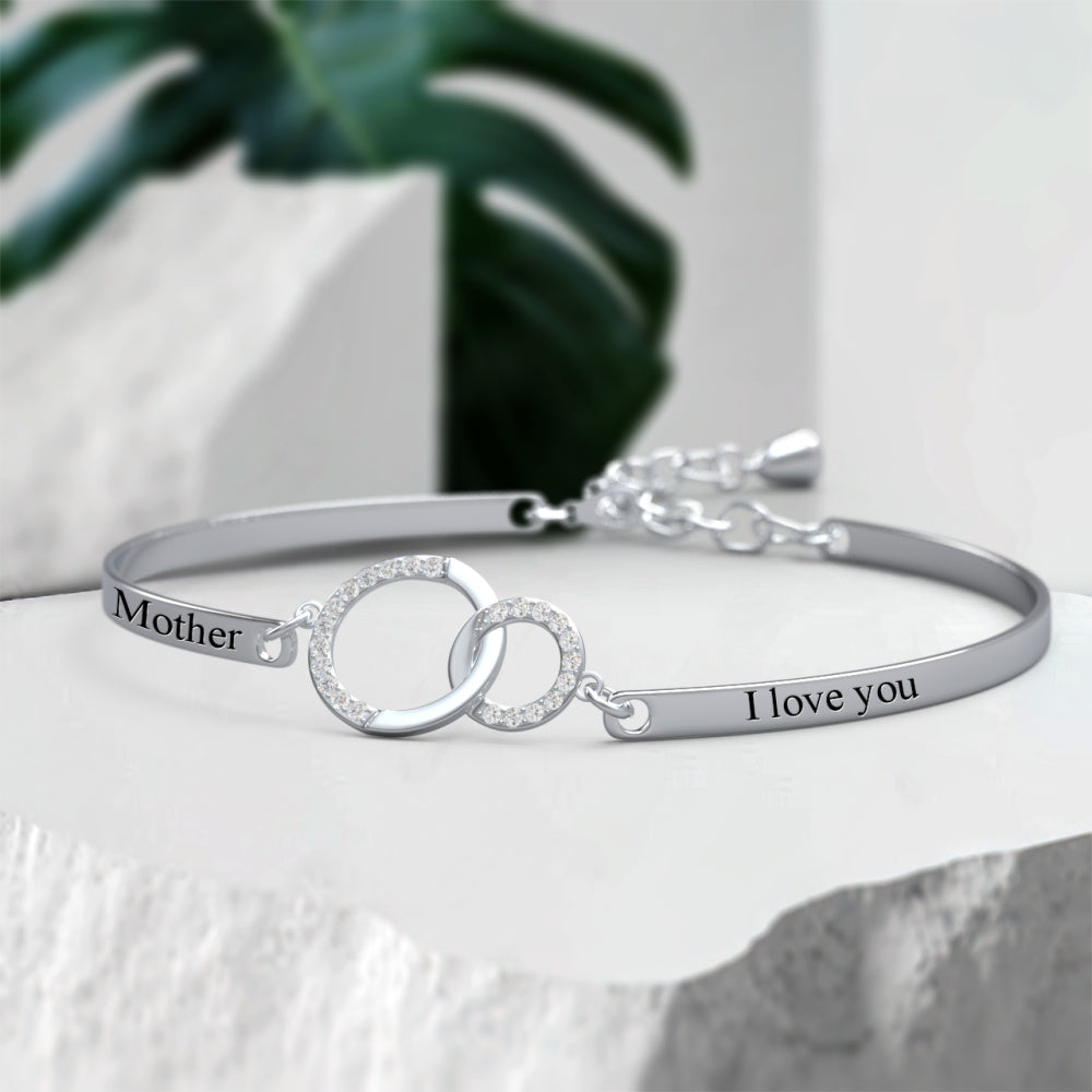 Custom Bracelet for Mom Personalized Engraved Bracelet Mother's Day Gift