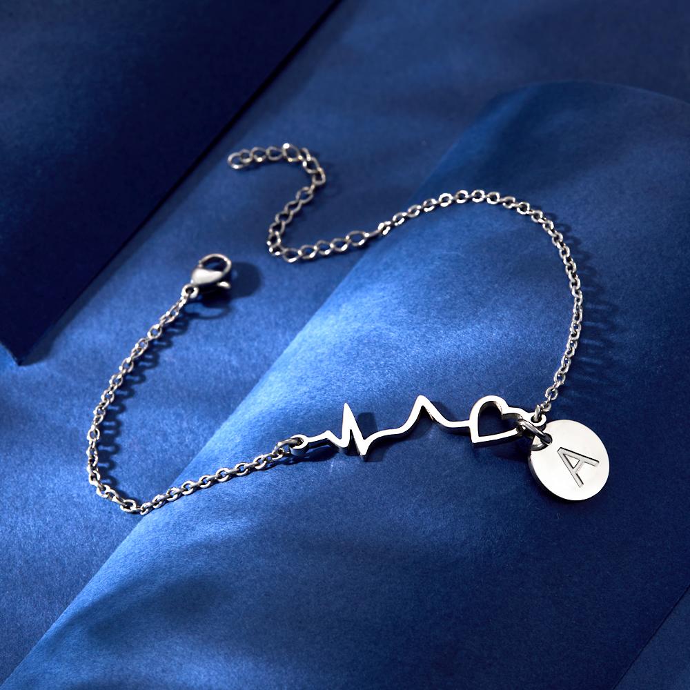 Custom Engraved Heartbeat Bracelet Nurse Bracelet Stethoscope Bracelet Gift for Love