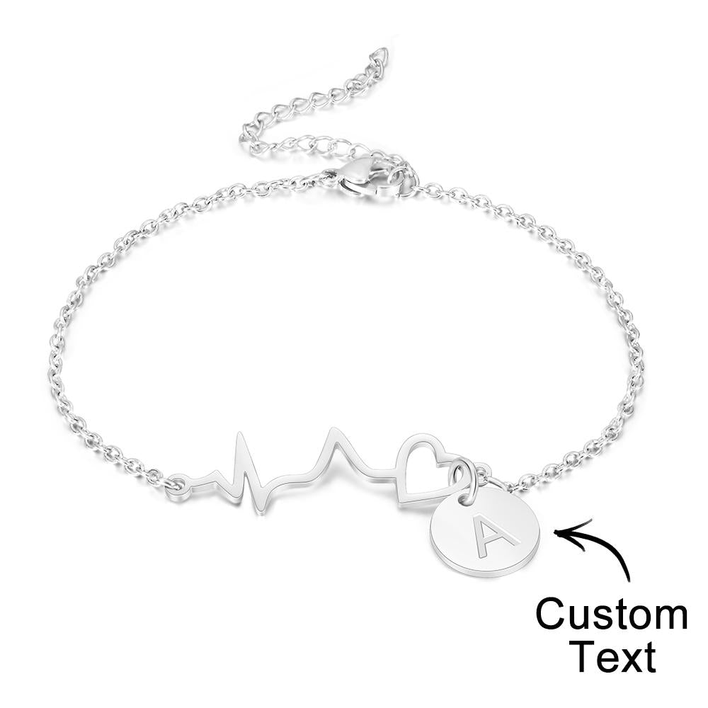 Custom Engraved Heartbeat Bracelet Nurse Bracelet Stethoscope Bracelet Gift for Love