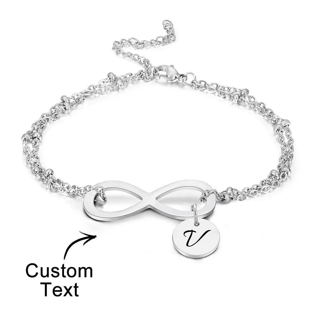 Custom Letter Bracelet Personalized Bracelet Pendent Infinity Love for Her