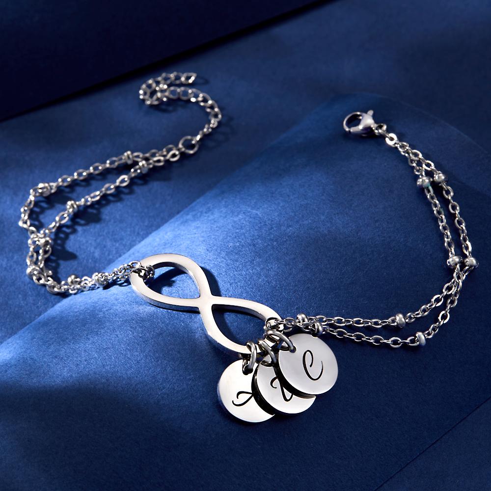 Custom Letter Bracelet Personalized Bracelet Pendent Infinity Love for Her
