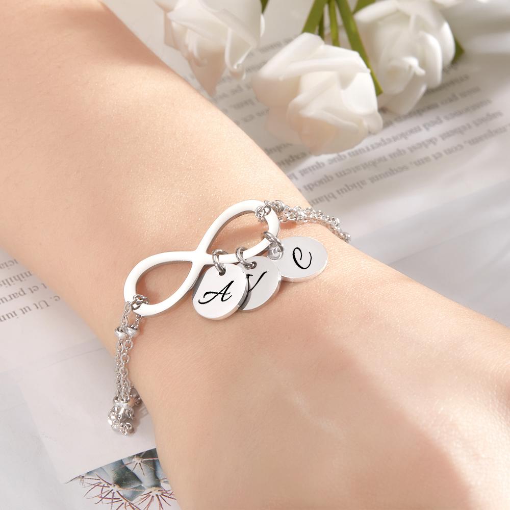 Custom Letter Bracelet Personalized Bracelet Pendent Infinity Love for Her