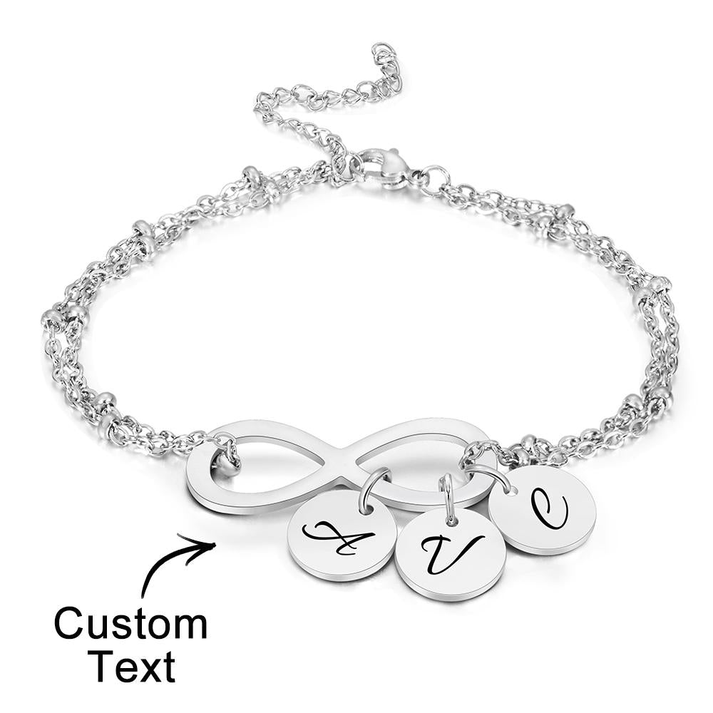 Custom Letter Bracelet Personalized Bracelet Pendent Infinity Love for Her
