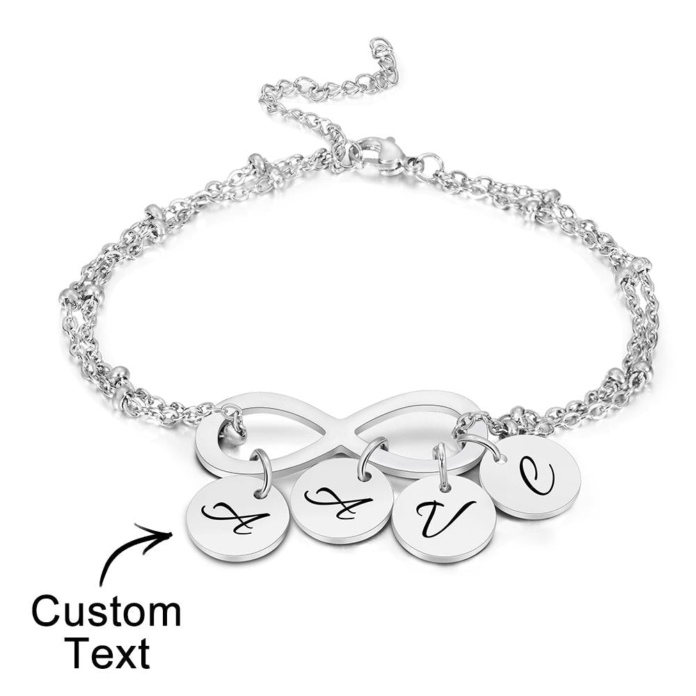 Custom Letter Bracelet Personalized Bracelet Pendent Infinity Love for Her