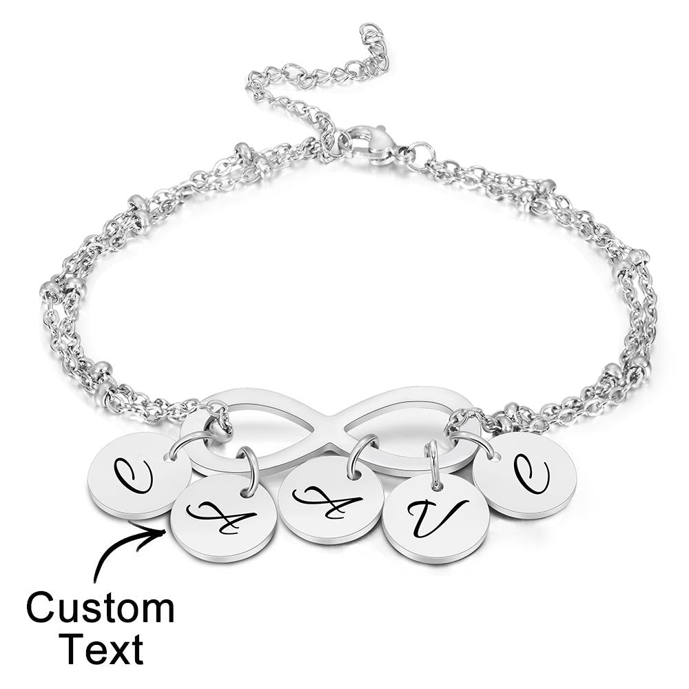 Custom Letter Bracelet Personalized Bracelet Pendent Infinity Love for Her