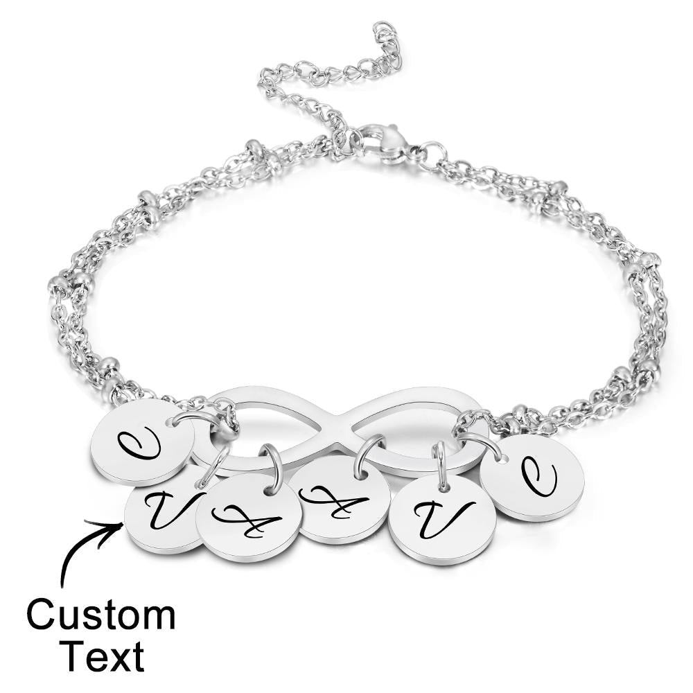 Custom Letter Bracelet Personalized Bracelet Pendent Infinity Love for Her
