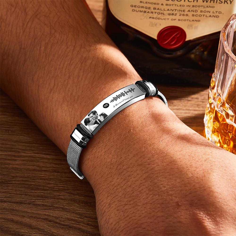 Custom Spotify Code Bracelet with Your Photo Perfect Something New Wedding Day Gift for Wedding