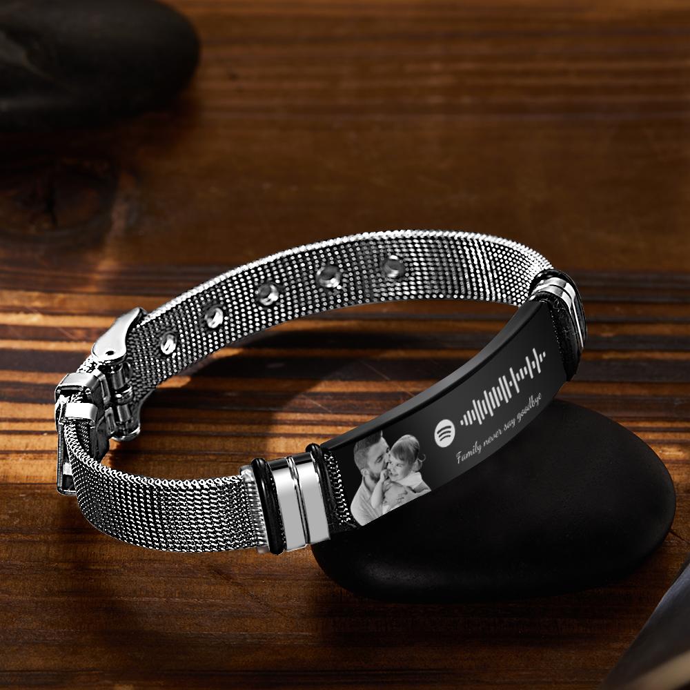 Personalized Spotify Code Bracelet with Your Photo Perfect Gift for Father's Day