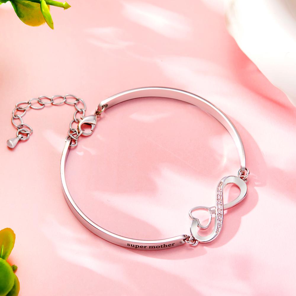 Custom Engraved Bracelet Infinity Symbol Rhinestone Fun Gifts