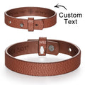 Personalized Engraved Bracelets for Men Unique Gifts for Husband Customized Genuine Leather Bracelet Secret Message Gifts