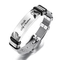 Custom Mens Bracelet With Double Photo And Engraved Words Christmas Gift For Your Loved Ones