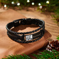 Custom Men's Bracelets Photo Leather Engraved Bracelet Best Christmas Gifts for Him