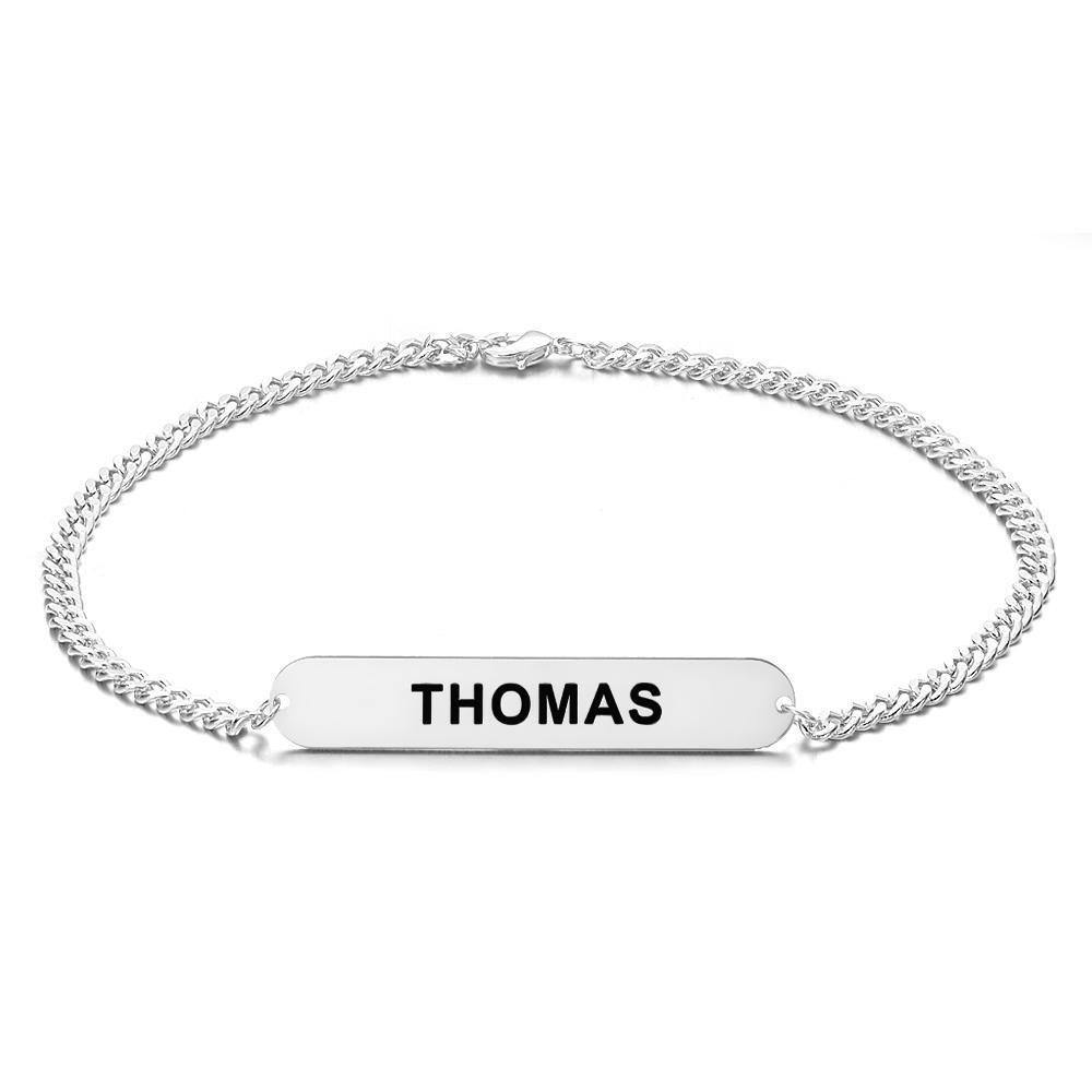 Custom Men's Bracelet Engraved Bentcard Bracelet Memotial Gift