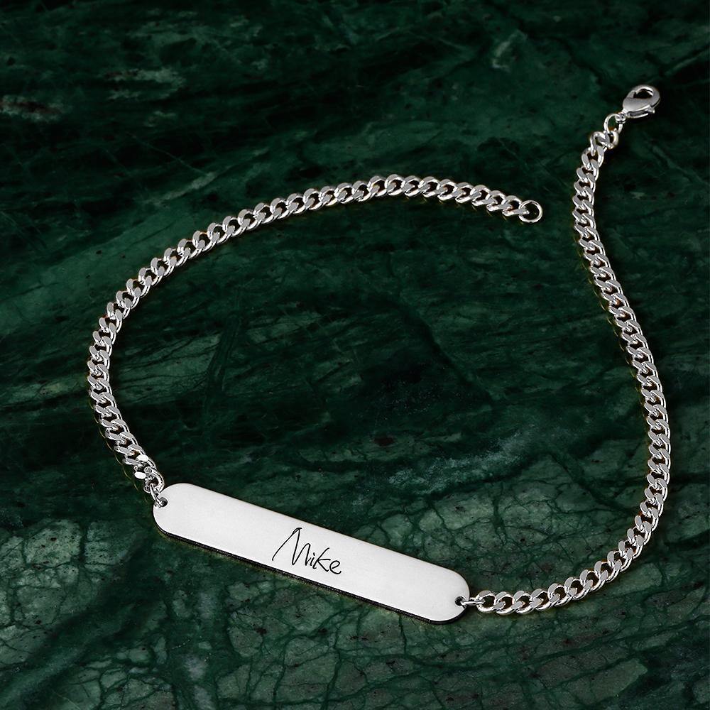 Men's Bracelet Custom  Chain Bracelet with Individual Name Engraving Gift Partner Bracelet