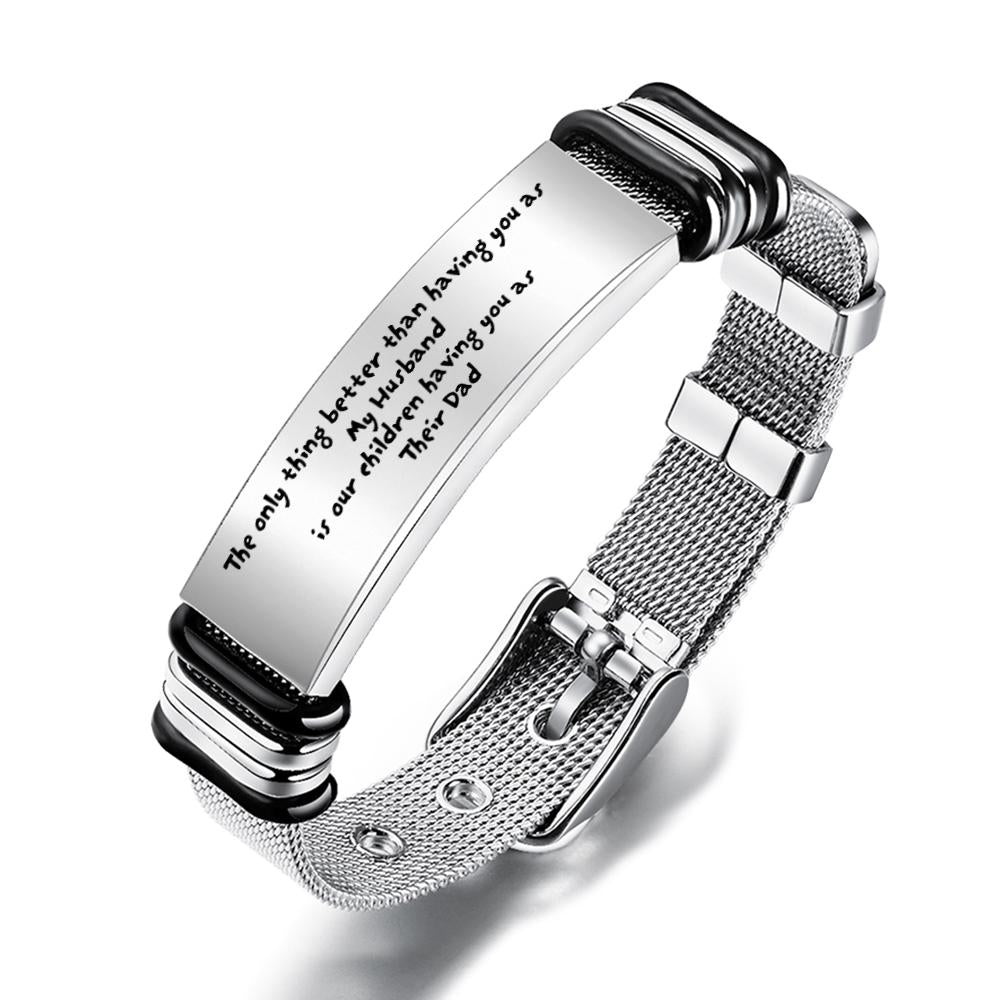To My Husband Bracelet Engraved Bracelet Men's Bracelet Wedding Gifts