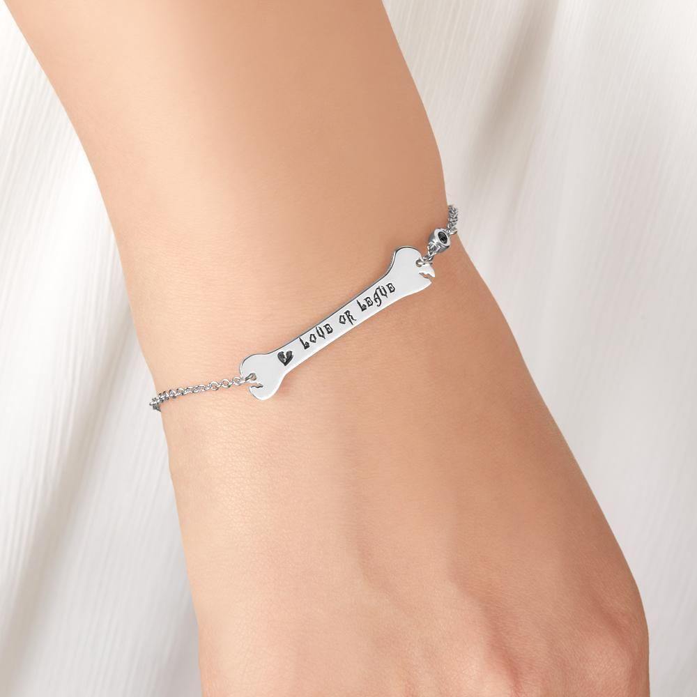Custom Bracelet Gifts Bone Bar Bracelet with Broken Heart Memorial Gifts Halloween Gifts