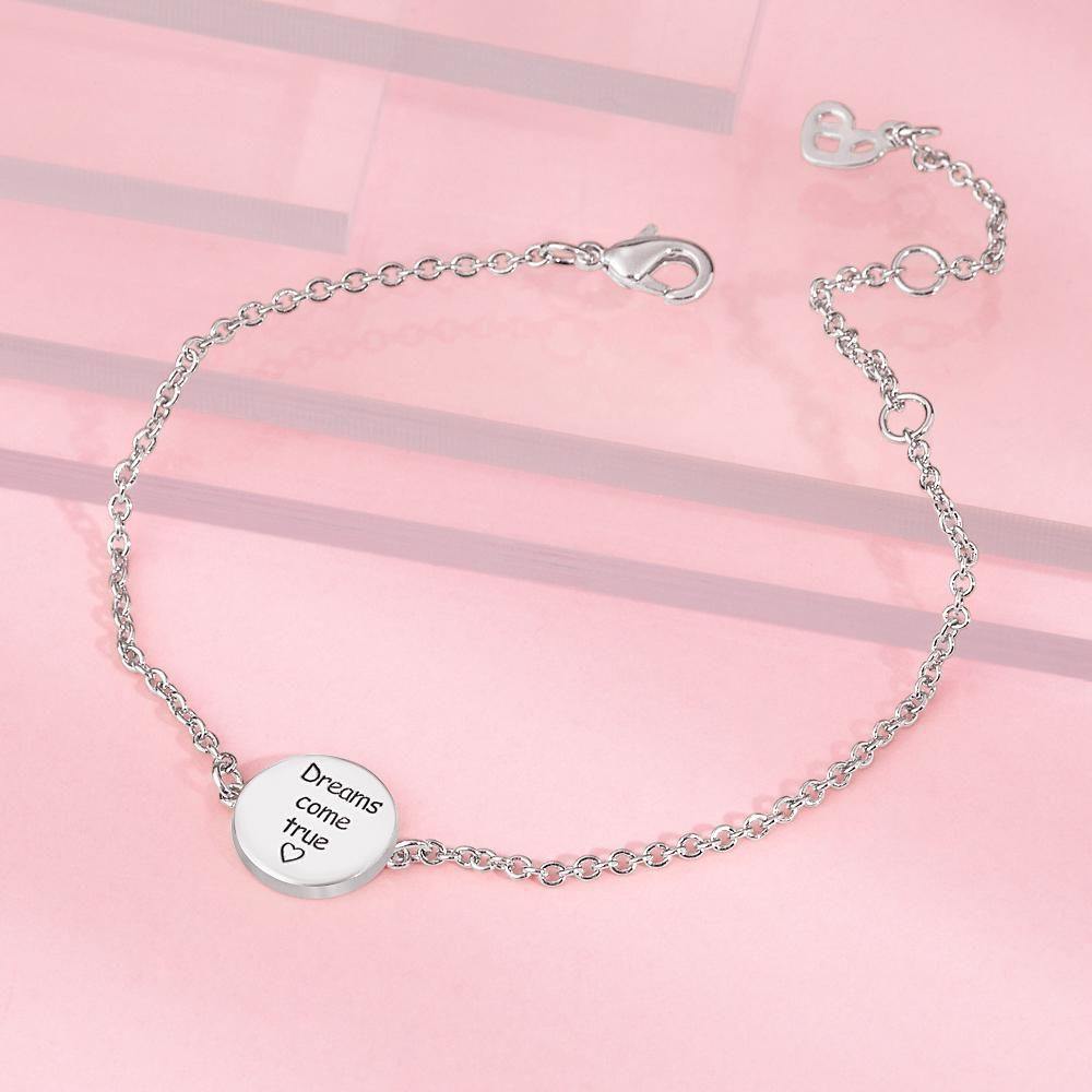 Engraved Bracelet Dream Catcher Bracelet Wishing Dream Memorial Gifts for Her Silver