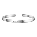 Never Give Up Bangle Platinum Plated Copper