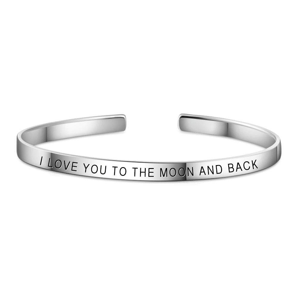 Never Give Up Bangle Platinum Plated Copper