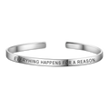 Everyhing Happens For A Reason Bangle Platinum Plated Copper
