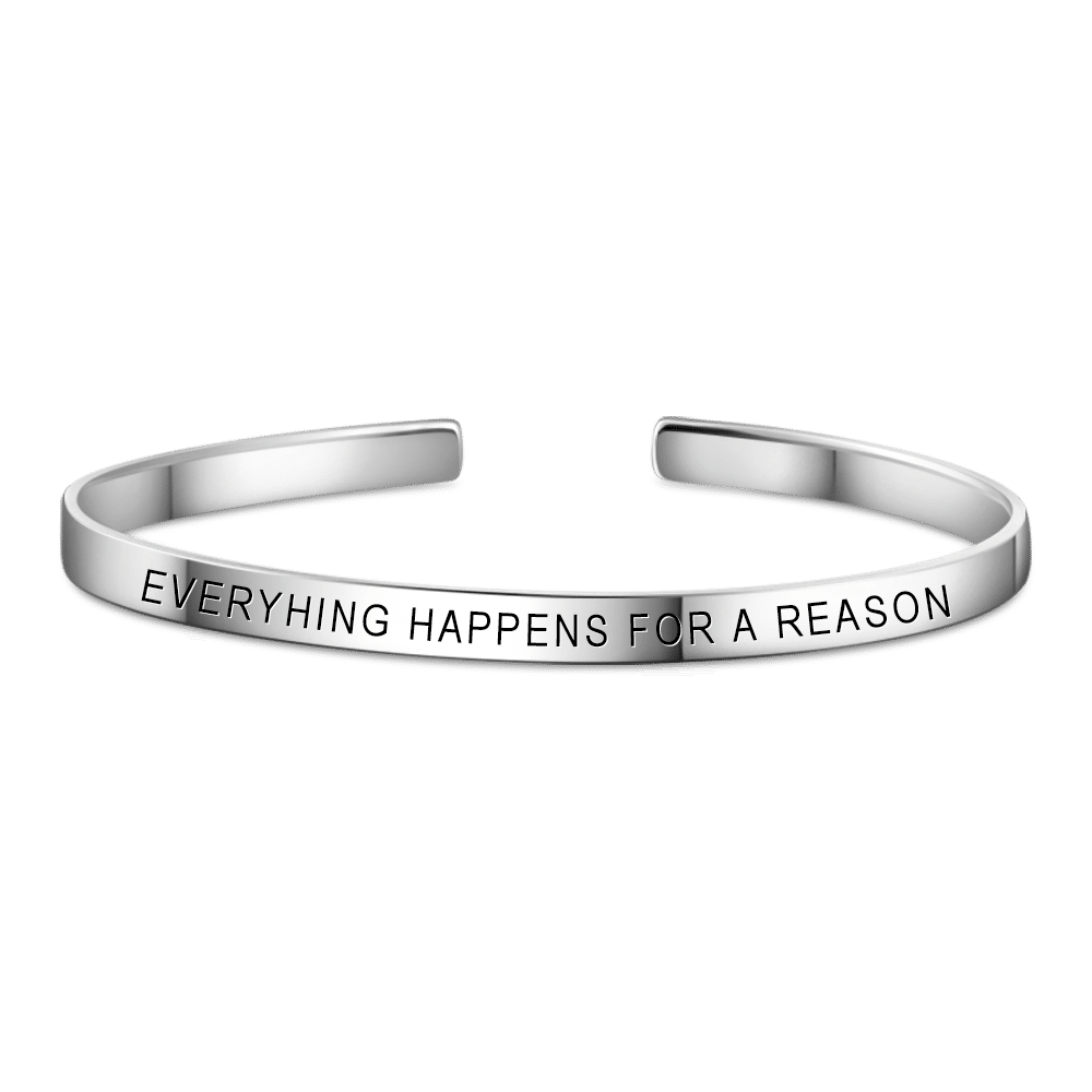 Everyhing Happens For A Reason Bangle Platinum Plated Copper