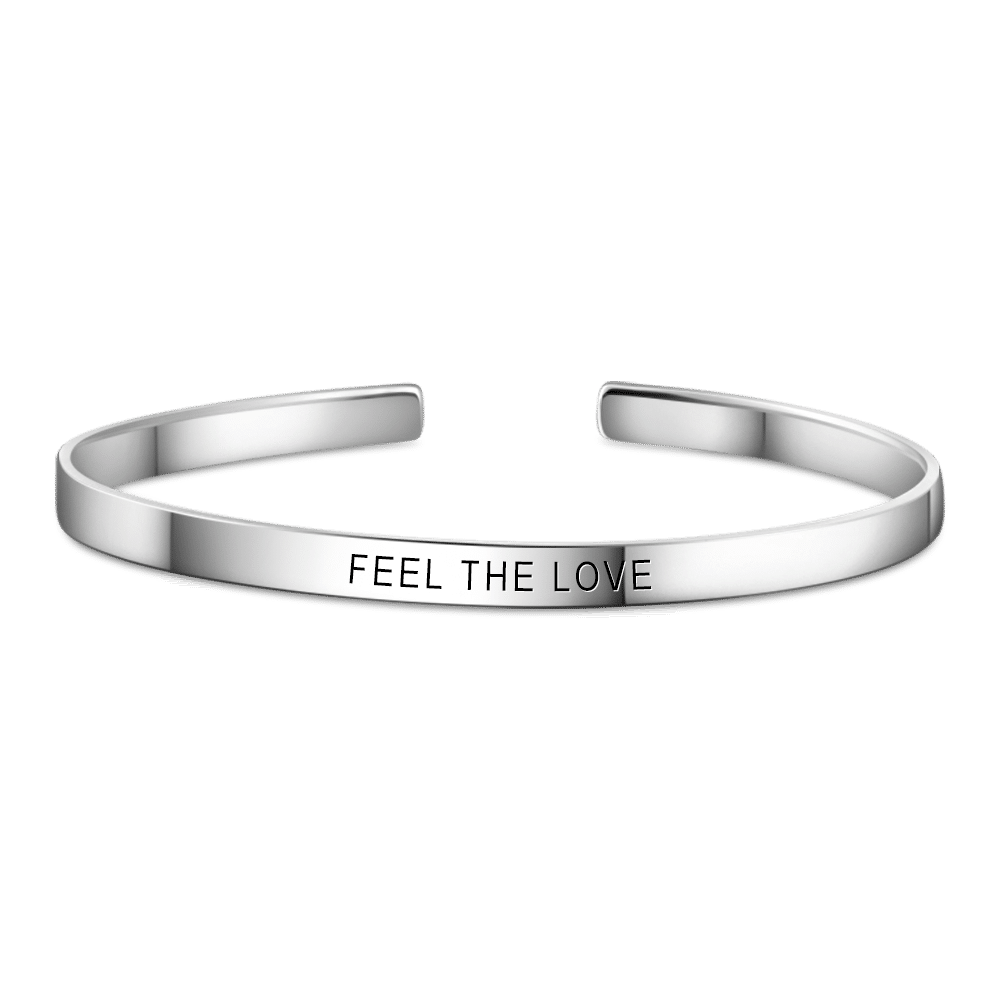Feel The Love Bangle Platinum Plated Copper
