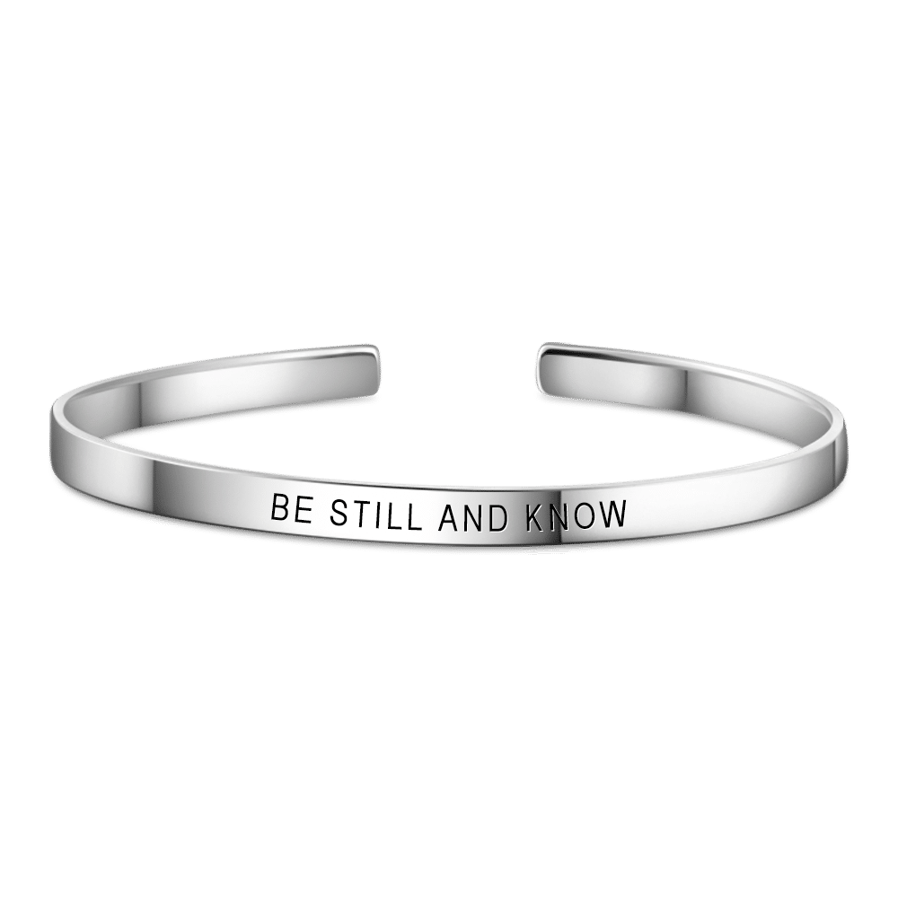 Be Still And Know Bangle Platinum Plated Copper