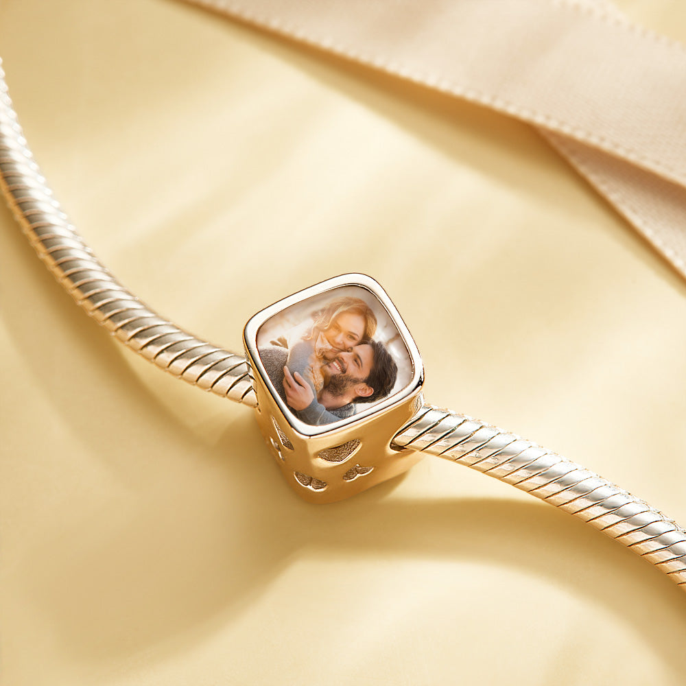 Personalized Photo Charms Custom Image Bead Fit Original Charm Beads Bracelet Custom Name Text Party jewelry