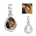 Sparkling Pear Cut Personalized Photo Pendant Fit All Major Brands of Bracelets Necklaces