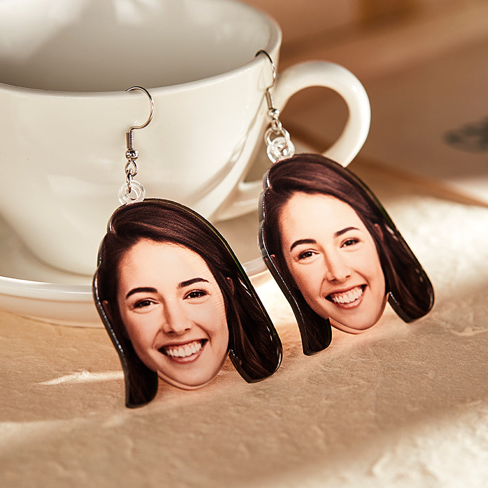 Custom Photo Face Earrings Acrylic Earrings Personalized Face Earrings Gift